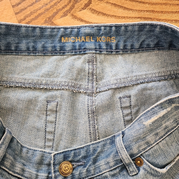 Michael Kors Denim Jean Blue Women's Size 4  Shorts Frayed Hem Cut Offs - Picture 4 of 11